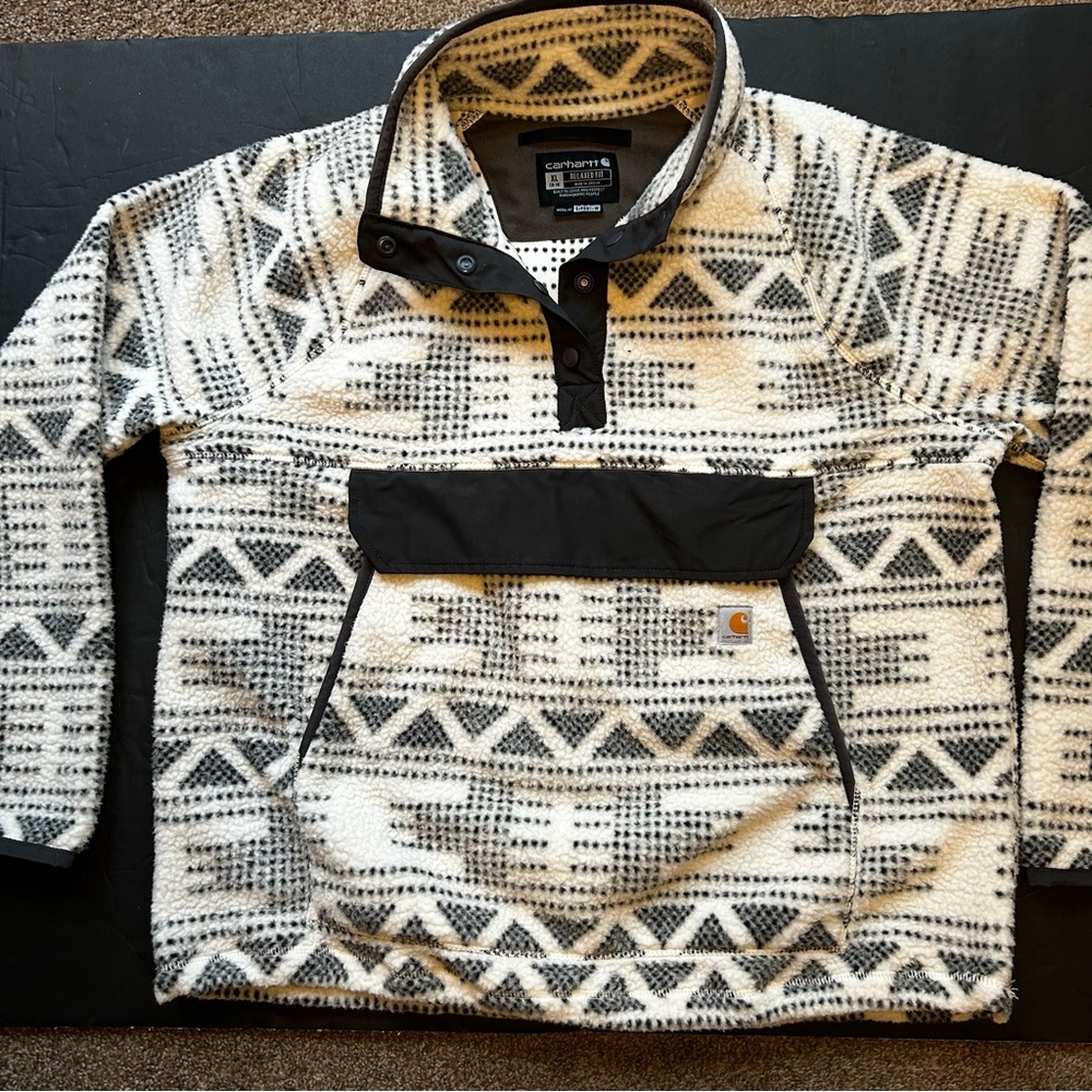 Carhartt Pullover Women’s X-Large Sherpa Fleece Relaxed Fit Patterned 104922.